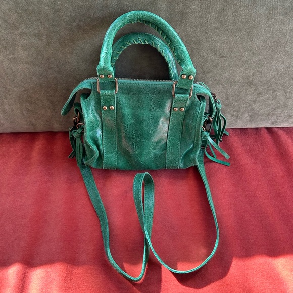 Green Genuine Leather purchased Italy Small handbag - Picture 2 of 4